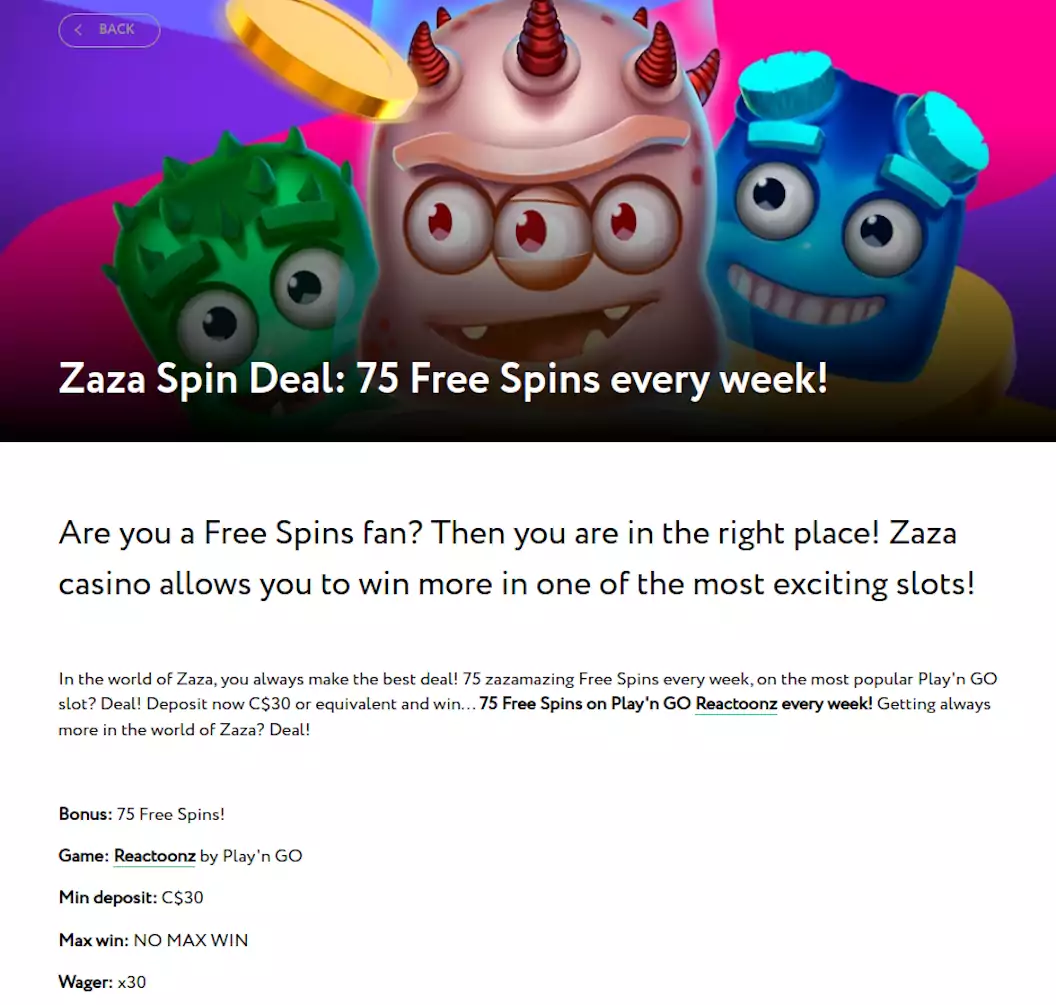 Zaza Spin Deal